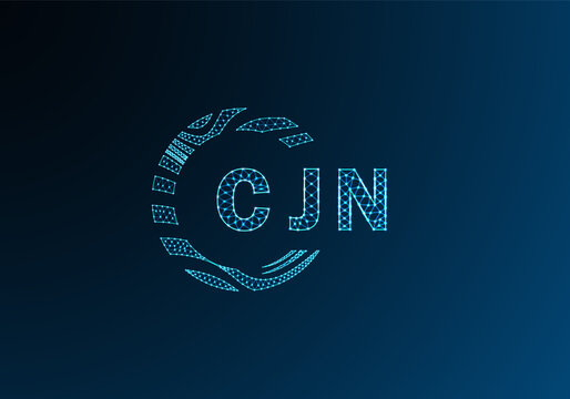 CJN low poly letter logo vector design. CJN lower poly logo design. CJN unique low poly logo design.