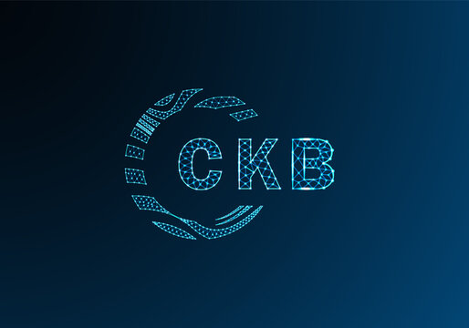 CKB low poly letter logo vector design. CKB lower poly logo design. CKB unique low poly logo design.
