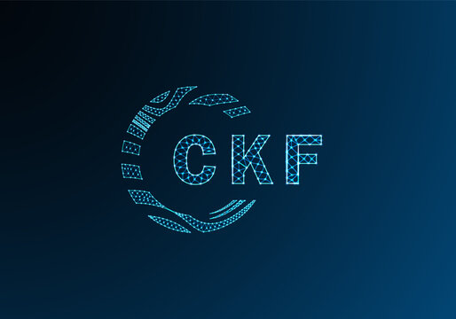 CKF low poly letter logo vector design. CKF lower poly logo design. CKF unique low poly logo design.