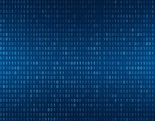 Abstract Blue Background with Binary Code Pattern for Technology Concept