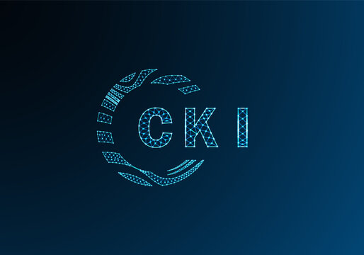 CKI low poly letter logo vector design. CKI lower poly logo design. CKI unique low poly logo design.