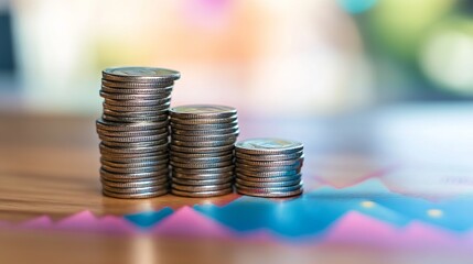 Stacks of coins ascending, a visual representation of growth