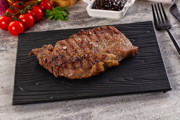 Grilled rib eye beef steak