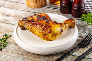 Roasted chicken leg with spices