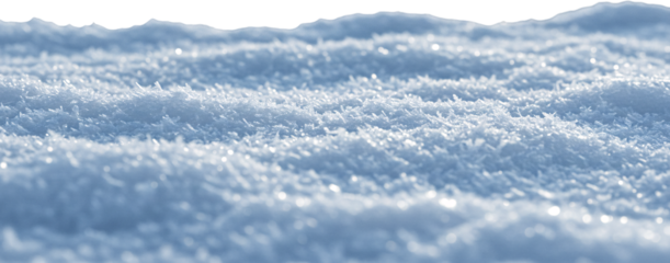 Sparkling Frost Crystals on Undulating Snow Surface.