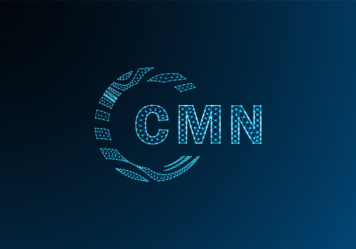 CMN low poly letter logo vector design. CMN lower poly logo design. CMN unique low poly logo design.