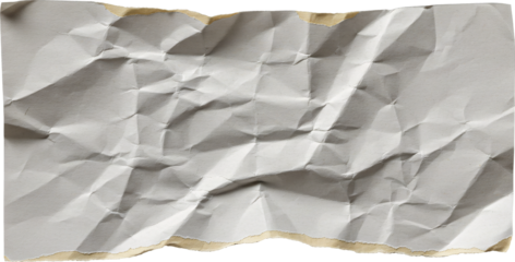 Crumpled Paper with Torn Edges Showing Texture and Shadows.
