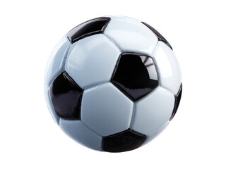 Fototapeta premium Classic black and white soccer ball isolated on black background, Isolated On White Background, Png Transparent
