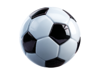 Classic black and white soccer ball isolated on black background, Isolated On White Background, Png Transparent