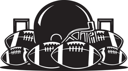 Obraz premium American football helmet, sports, vector bundle