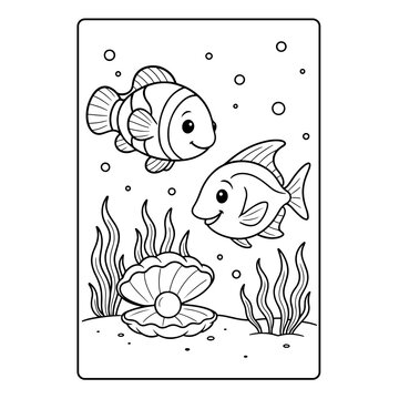 Clown Fish Sea Children Coloring Pages