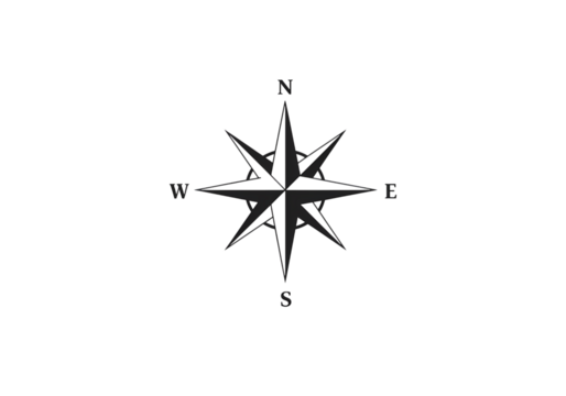 Abstract Compass Rose Design Element isolated on transparent background - Powered by Adobe