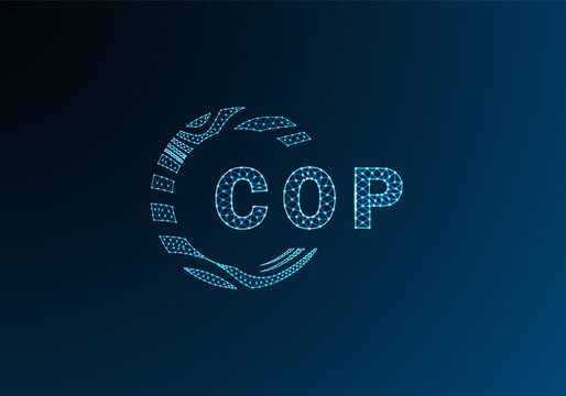COP low poly letter logo vector design. COP lower poly logo design. COP unique low poly logo design.