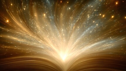 Golden light radiating from an open book.