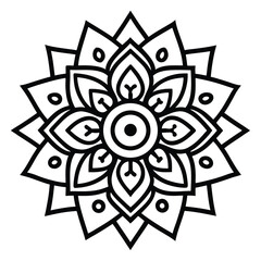 Intricate Black and White Mandala Design