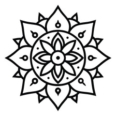 Intricate Black and White Mandala Design