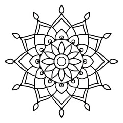 Intricate Black and White Mandala Design