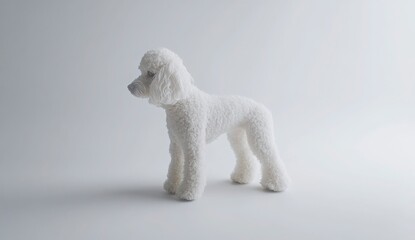 Fluffy Poodle Sculpture Against A Plain Background