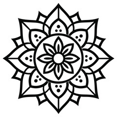 Intricate Black and White Mandala Design