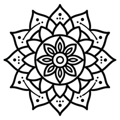 Intricate Black and White Mandala Design