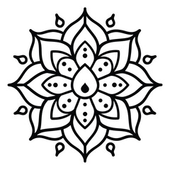 Intricate Black and White Mandala Design