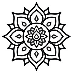 Intricate Black and White Mandala Design