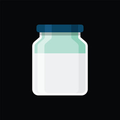 Salt bottle flat vector illustration isolated on black background