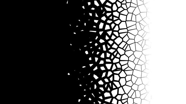 Abstract Shattering Particles Transition Animation Background. 4K