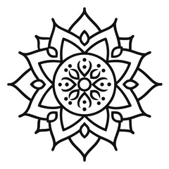 Intricate Black and White Mandala Design