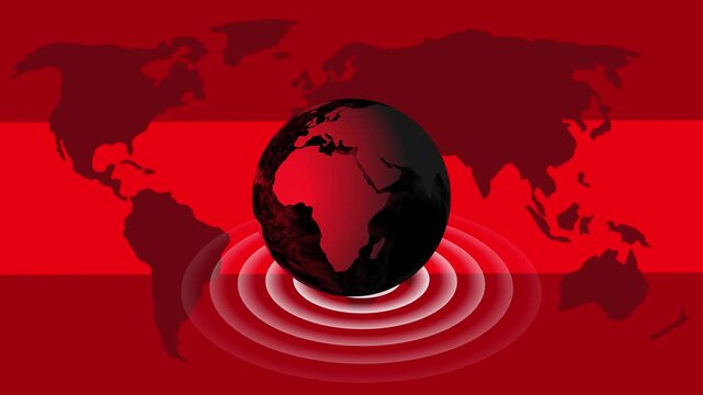 World Map background. news Studio Background for news report and breaking news on world live report. rotating globe technology background loop animation - Powered by Adobe