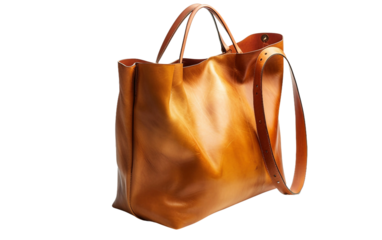 Elegant Leather Tote with Generous Capacity on white background