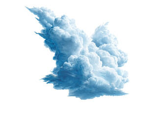 Abstract blue cloud formation isolated on black background, Isolated On White Background, Png Transparent