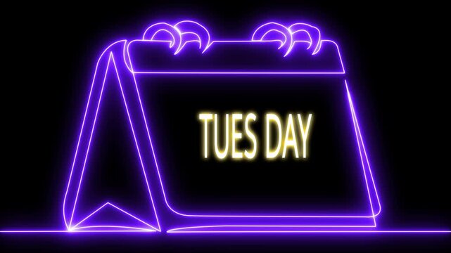 Tuesday.Movable type printing spelling.Flat lay view with Movable type printing buttons.IT technology concept.3D rendering on gold background.