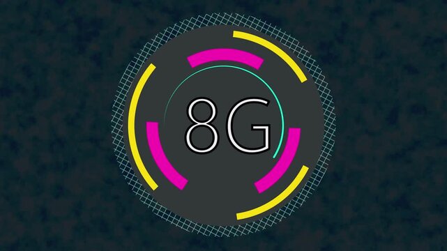 World futuristic 8g technology wireless data high-speed internet network concept motion graphic animation. 8G hi speeds connection futuristic abstract digital technology loop background Earth Globe.