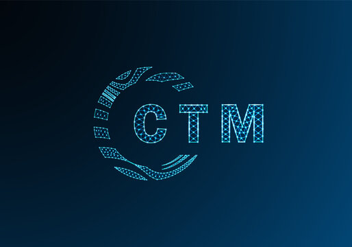 CTM low poly letter logo vector design. CTM lower poly logo design. CTM unique low poly logo design.