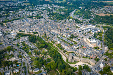 Aerial view of the village of Dinan in Brittany France