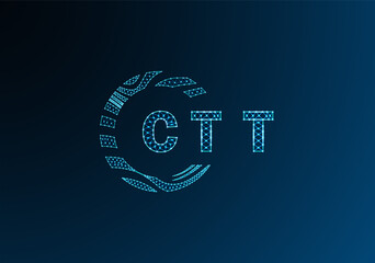 CTT low poly letter logo vector design. CTT lower poly logo design. CTT unique low poly logo design.