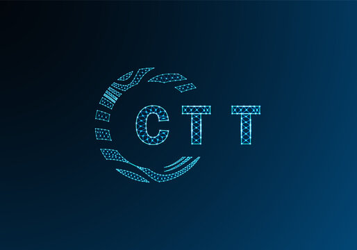 CTT low poly letter logo vector design. CTT lower poly logo design. CTT unique low poly logo design.