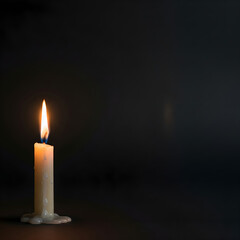 candle on black background