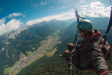 Obraz premium Climbers reach the mountain top during a hiking adventure in nature