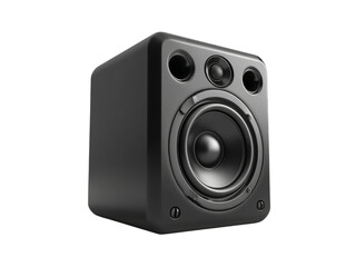 Obraz premium Black cube studio monitor speaker high fidelity audio, Isolated On White Background, Png Transparent