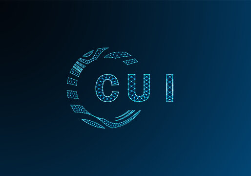 CUI low poly letter logo vector design. CUI lower poly logo design. CUI unique low poly logo design.