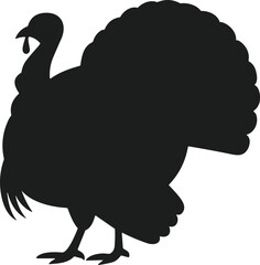 Turkey Silhouette Vector Illustration for Fall and Thanksgiving Designs