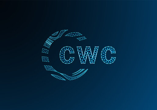 CWC low poly letter logo vector design. CWC lower poly logo design. CWC unique low poly logo design.
