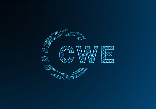 CWE low poly letter logo vector design. CWE lower poly logo design. CWE unique low poly logo design.