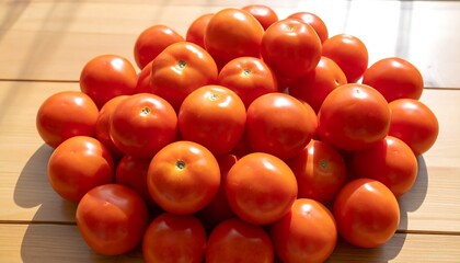 Freshly picked tomatoes piled high
