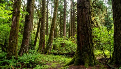 Lush Pacific Northwest forest