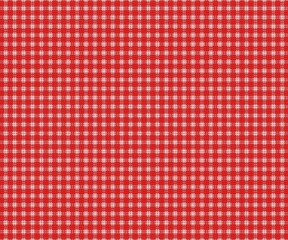 Fototapeta premium Classic red and white plaid textile pattern in a seamless repeat design. Suitable for fabric, digital backgrounds, wrapping paper, or seasonal crafts. Clean vector-style design ideal for versatile dec