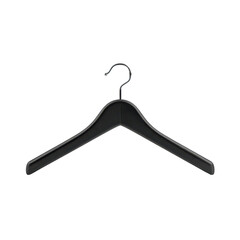 Black wooden hanger designed for elegant clothing display in retail or personal closets