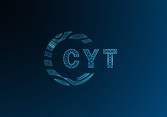CYT low poly letter logo vector design. CYT lower poly logo design. CYT unique low poly logo design.